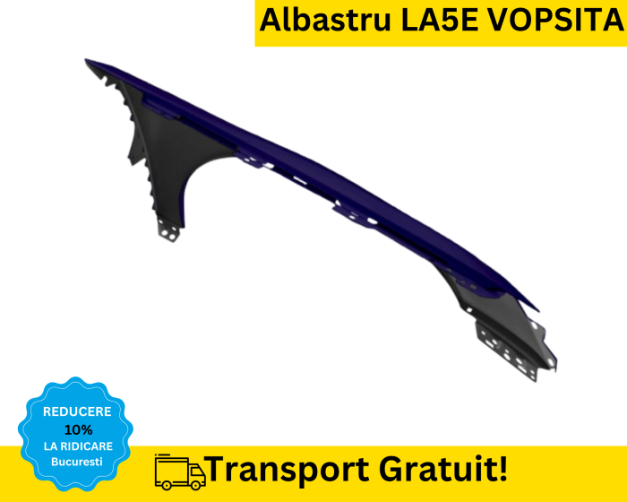 Aripa fata stanga Volkswagen Passat B6 2005-2010 Albastru LA5E VOPSITA [2]
