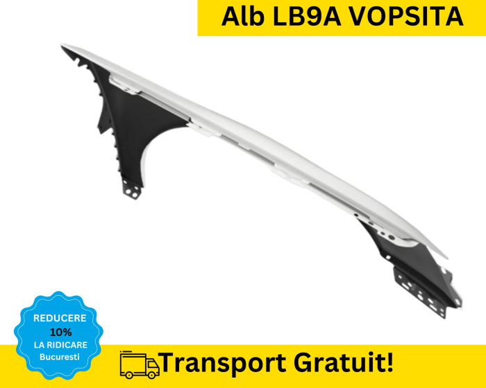 Aripa fata stanga Volkswagen Passat B6 2005-2010 Alb LB9A VOPSITA [2]