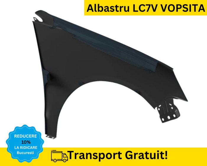 Aripa fata stanga Volkswagen Polo 9N 2005-2009 Albastru LC7V VOPSITA [2]