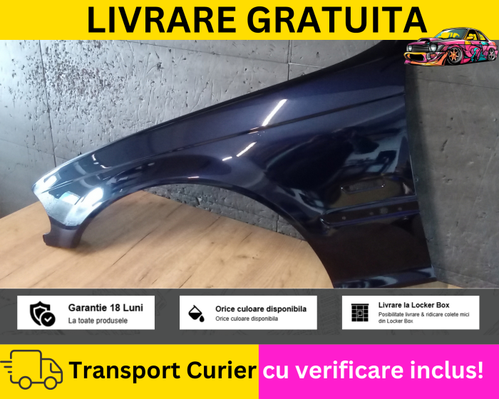 Aripa stanga fata Albastru 317 BMW E46 NFL 1998-2001 VOPSITA TU Alegi culoarea [3]