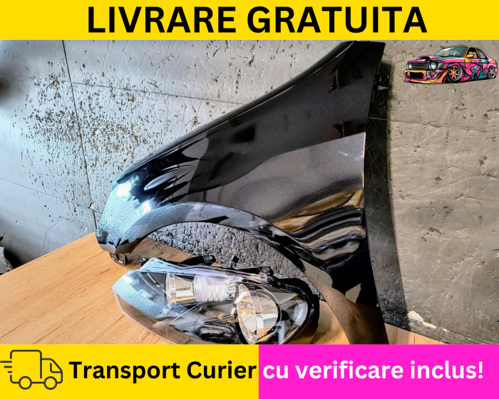 Aripa VOPSITA Negru LC9X cu Far stanga fata VW Golf 6 VI Hatchback 2008-2012 [2]