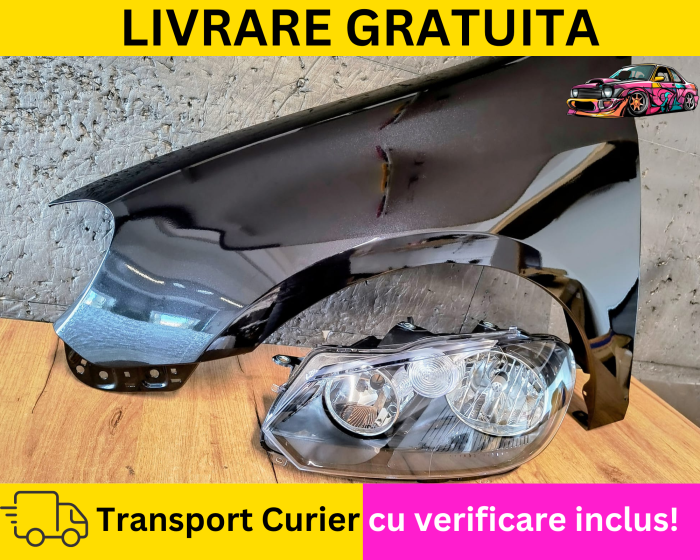 Aripa VOPSITA Negru lucios L041 cu Far stanga fata VW Golf 6 VI Hatchback 2008-2012 [2]
