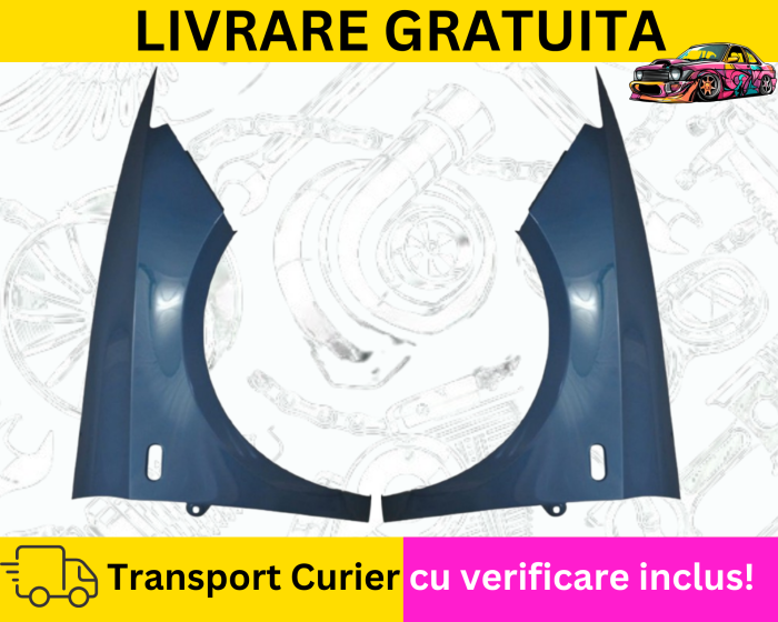 Aripi fata Negru Alb Rosu Albastru Gri Galben Verde Portocaliu Seat Ibiza 6J 2008-2017 VOPSITE TU Alegi culoarea [5]
