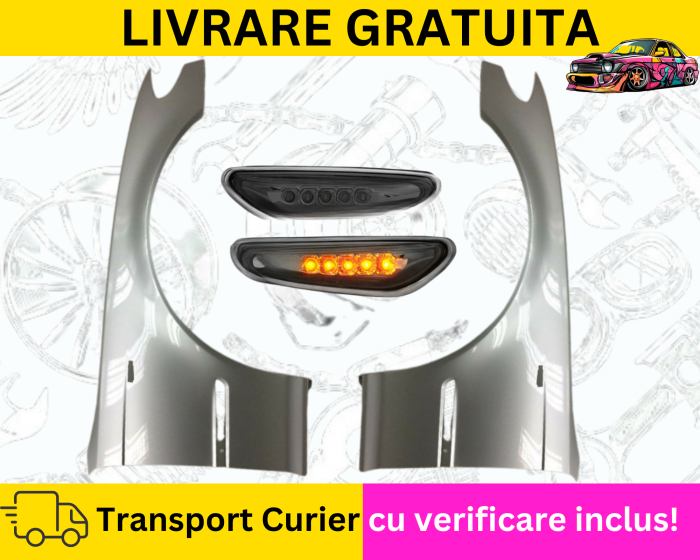 Aripi fata + Semnalizatoare LED Negru Gri Albastru Alb Rosu Verde Auriu BMW E46 2001-2005 FL Facelift VOPSITE Tu alegi culoarea [4]