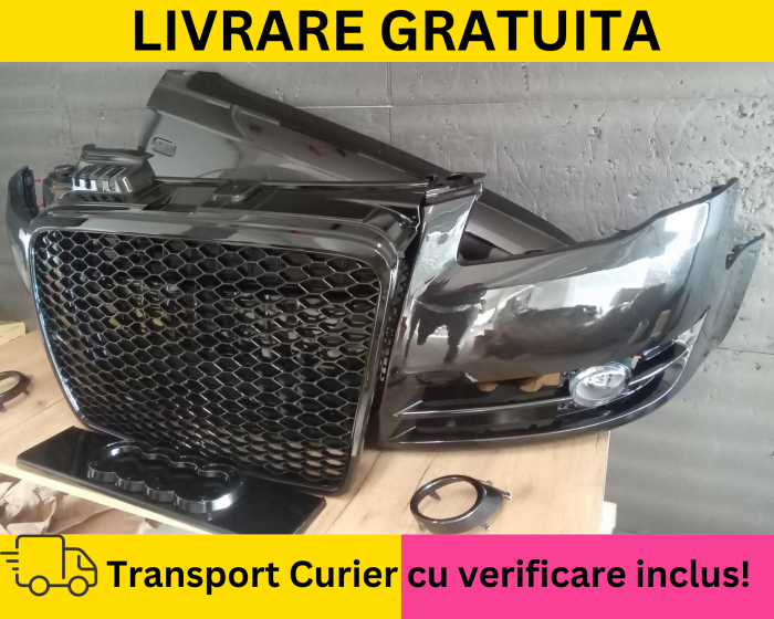 Bara + Grila radiator + Aripa dreapta + Ornamente Proiectoare fata Audi A4 B7 2004-2007 LZ7L Gri la culoare VOPSITA [2]