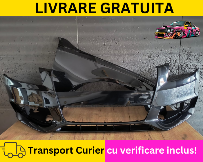 Bara + Aripa dreapta fata Negru LZ9Y Audi A4 B8 2008-2011 + S-LINE Simpla VOPSITA Tu alegi culoarea [2]
