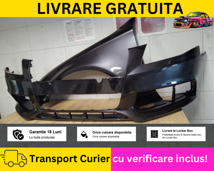 Bara + Aripa stanga fata Gri LZ7L Audi A4 B8 2007-2011 + S-LINE Simpla VOPSITA Tu alegi culoarea [2]