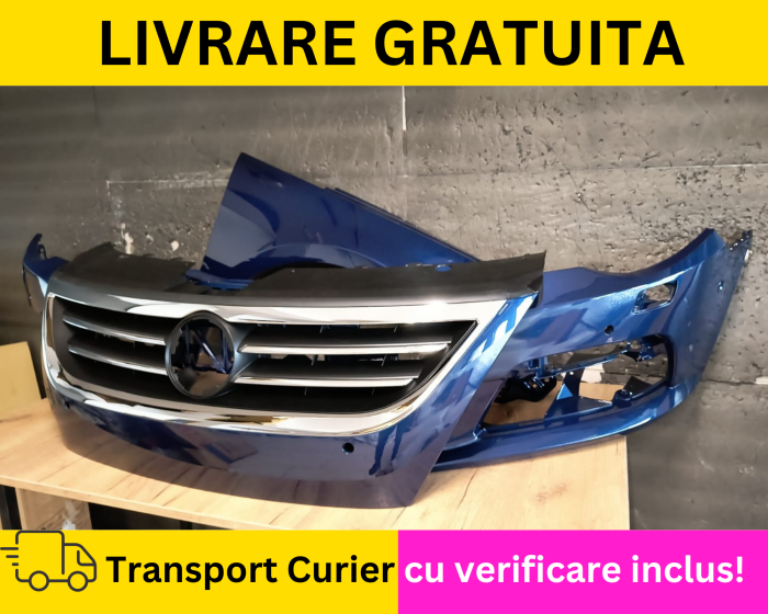 Bara + Aripa dreapta + Grila radiator VOPSITA LD5Q Albastru VW Passat CC 2008-2012 cu spalator far si senzori parcare [2]