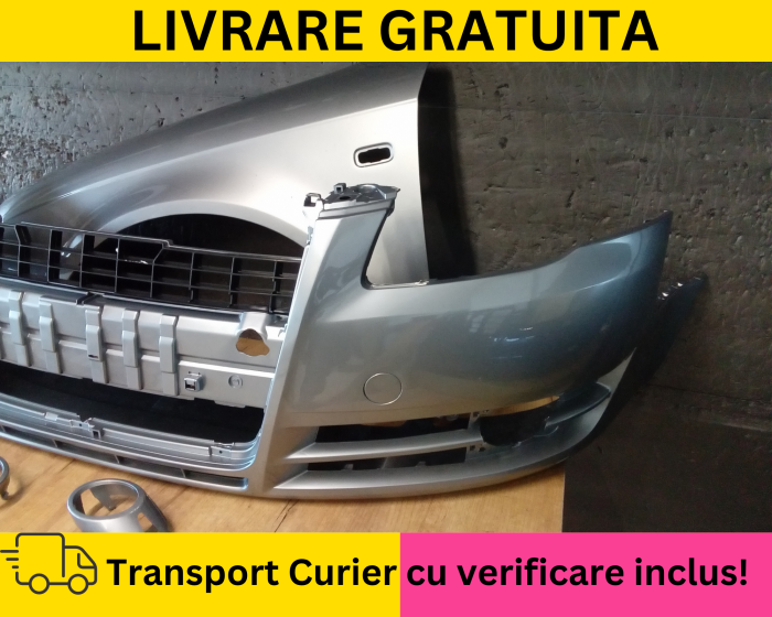 Bara + Aripa stanga + Ornamente fata Audi A4 B7 2004-2007 LY7G Gri la culoare VOPSITA [2]