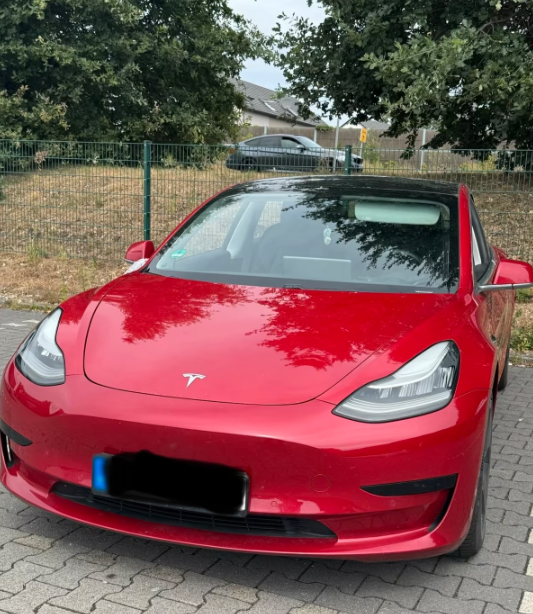 Bara + Aripi fata Rosu Visiniu PPMR VOPSITA TESLA Model 3 2017-2023 cu gauri senzori parcare 6x [2]