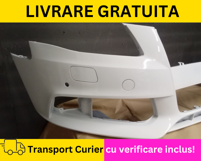 Bara fata Alb LY9C VOPSITA Audi A4 B8 2007-2011 cu spalator far, senzori parcare [3]