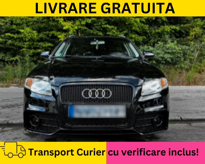 Bara fata Audi A4 B7 2004-2007 RS LOOK S-LINE cu spalator far LZ9Y LY9B Negru lucios la culoare VOPSITA [4]