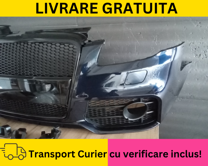 Bara fata RS LOOK S-LINE VOPSITA LZ5A LZ5J Albastru Audi A4 B7 2004-2007 cu spalator far [3]