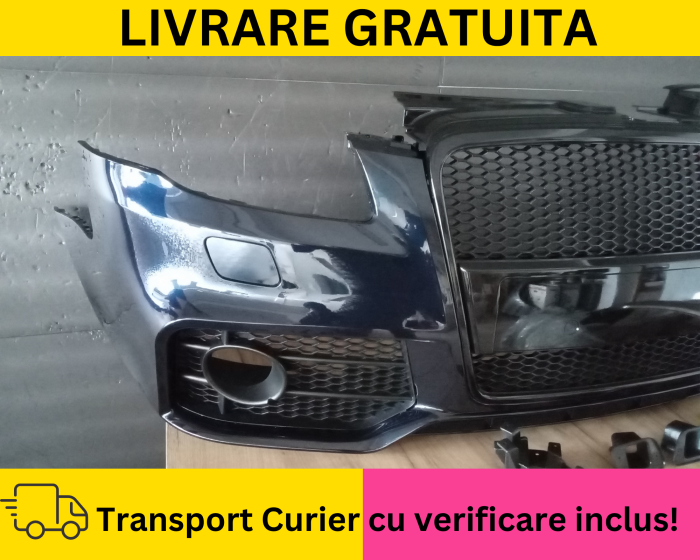 Bara fata RS LOOK S-LINE VOPSITA LZ5A LZ5J Albastru Audi A4 B7 2004-2007 cu spalator far [2]