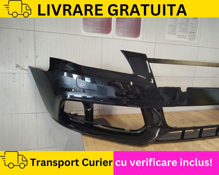 Bara fata Audi A4 B8 2007-2011 cu Spalator far, senzori parcare NEGRU LY9B VOPSITA [3]