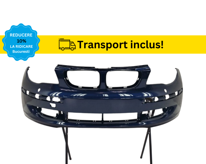 Bara fata BMW Seria1 E87 2007-2012 FSL cu spalator far Alb Negru Rosu Gri Verde Albastru la culoarea masini vopsita [3]