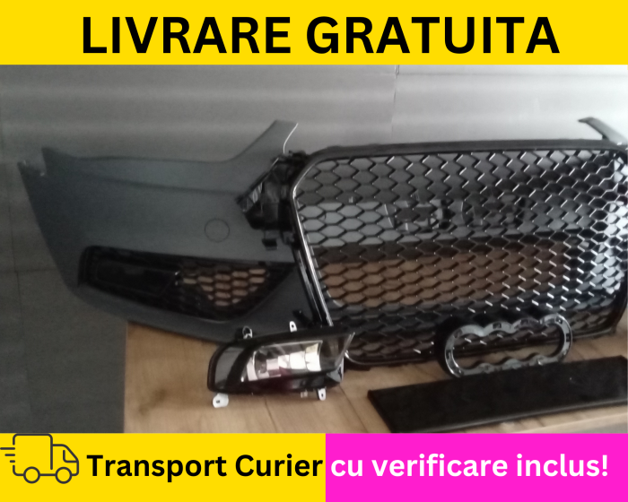 Bara fata Completa + Proiectoare + Grile Fagure RS LOOK NEVOPSITA  Audi A4 B8.5 2011-2015  [3]