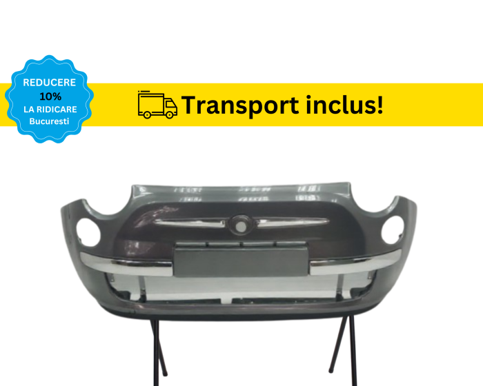 Bara fata Fiat 500 2007- 2014 cu bandouri cromate Negru Gri Albastru Alb Maro Albastru Verde vopsita la culoarea masini [3]