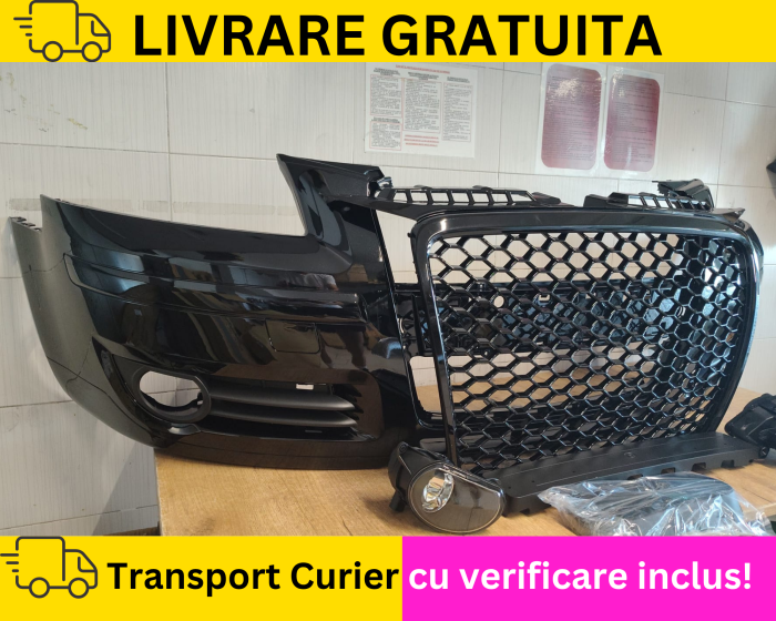 Bara fata completa + Grile + Proiectoare Vopsita Negru LZ9Y Audi A3 8P 2005-2008 [3]