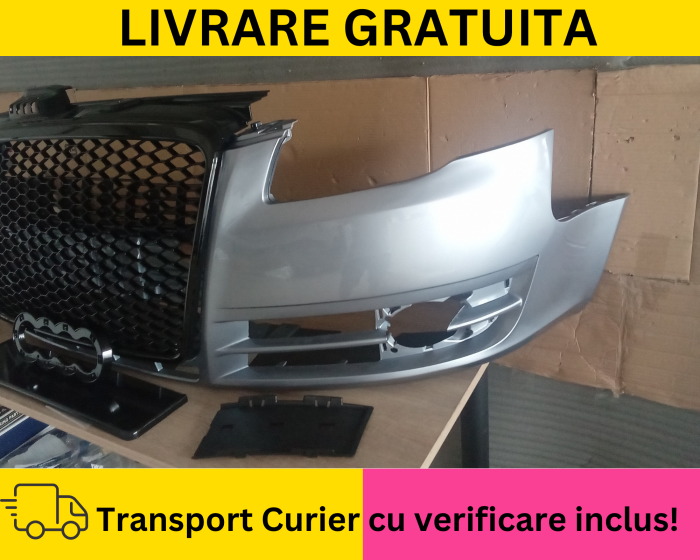 Bara fata + Grila radiator + Capace Audi A4 B7 2004-2007 LY7G Gri la culoare VOPSITA [2]