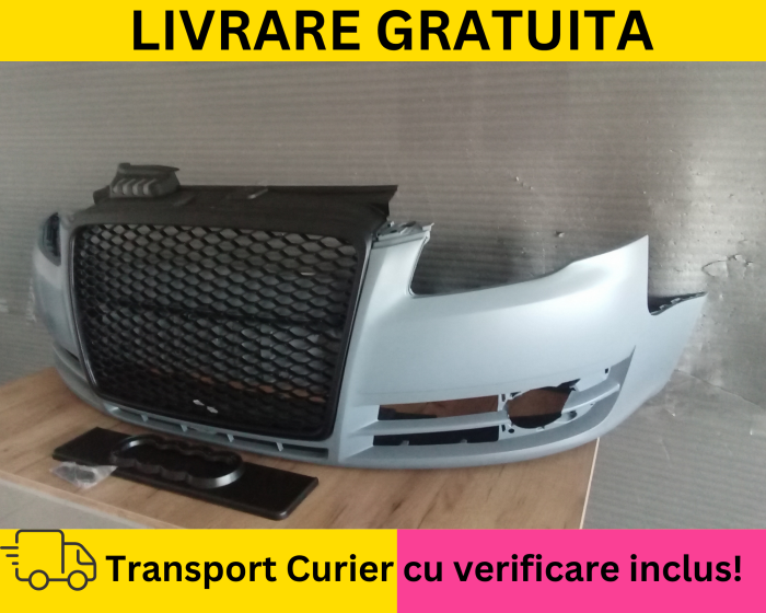Bara fata + Grila radiator fagure + Suport numar Audi A4 B7 2004-2007 NEVOPSITA [2]