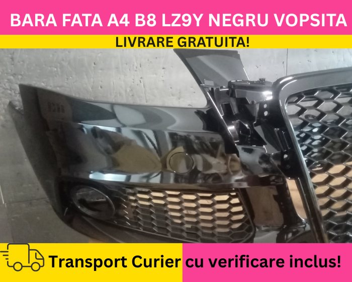 Bara fata + Grile Fagure RS LOOK Audi A4 B8 2008-2011 SIMPLA VOPSITA LZ9Y LY9B NEGRU LUCIOS  [2]