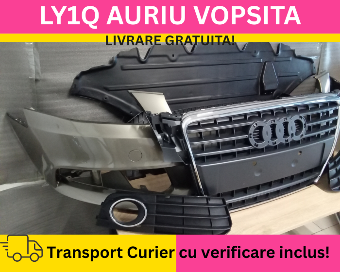 Bara fata + Grile + Scut motor Audi A4 B8 + S-LINE 2008-2011 Simpla VOPSITA LY1Q BEJ AURIU [2]