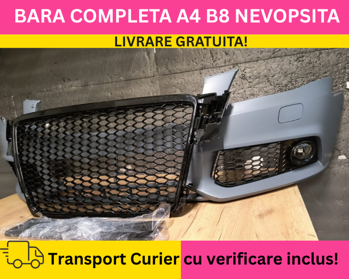 Bara fata + Grile + Proiectoare Audi A4 B8 + S-LINE 2008-2011 cu spalator far NEVOPSITA [2]