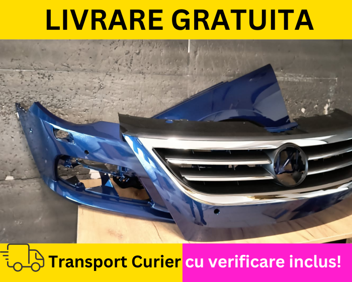 Bara + Aripa stanga + Grila radiator VOPSITA LD5Q Albastru VW Passat CC 2008-2012 cu spalator far si senzori parcare [2]