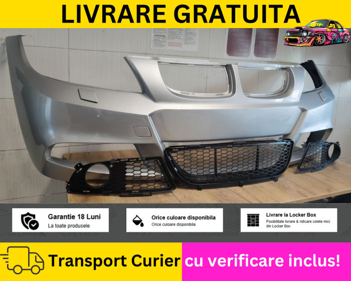 Bara fata M-Pachet Gri 354 Titan BMW Seria 3 E90 E91 Sedan Combi NFL + FL Facelift 2005-2011 VOPSITA Tu alegi culoarea [3]