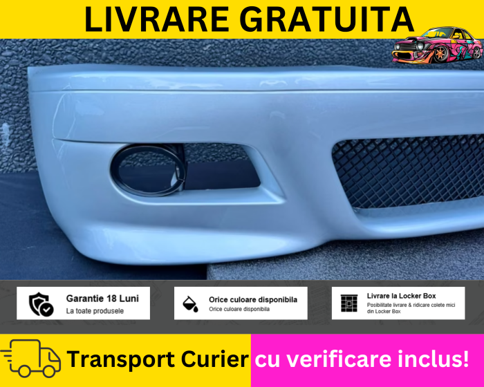 Bara fata M Tech Look Gri 354 BMW Seria 3 E46 Coupe Cabrio 1998-2006 VOPSITA TU Alegi culoarea  [2]