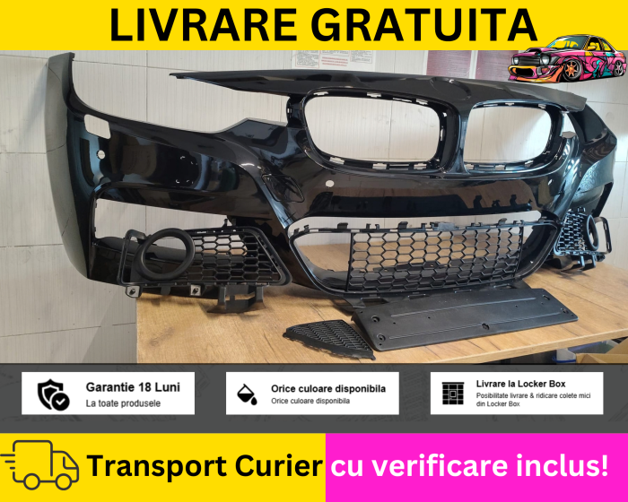 Bara fata M Tech Pachet Negru lucios 668 BMW Seria 3 F30 F31 2011-2017 VOPSITA Tu alegi culoarea [2]