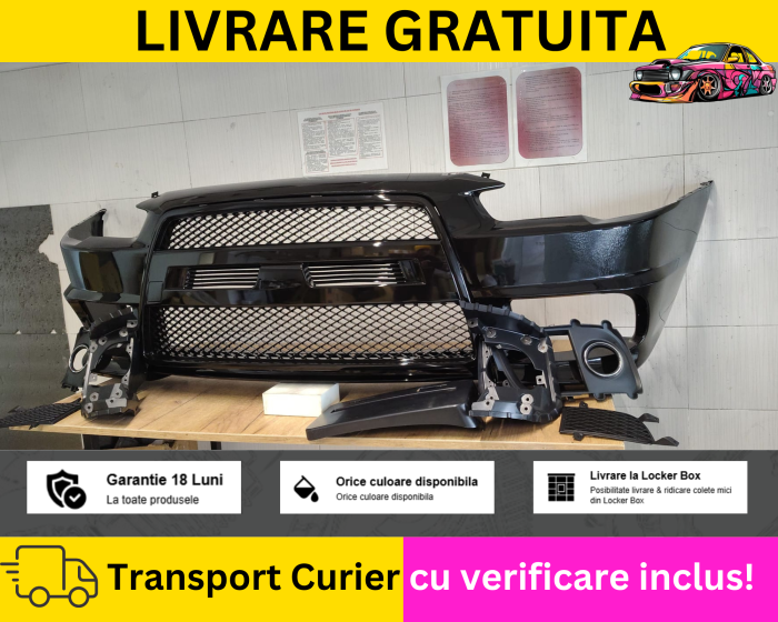 Bara fata Negru X42A Mitsubishi Lancer EVO Look 2009-2015 VOPSITA TU Alegi culoarea [2]