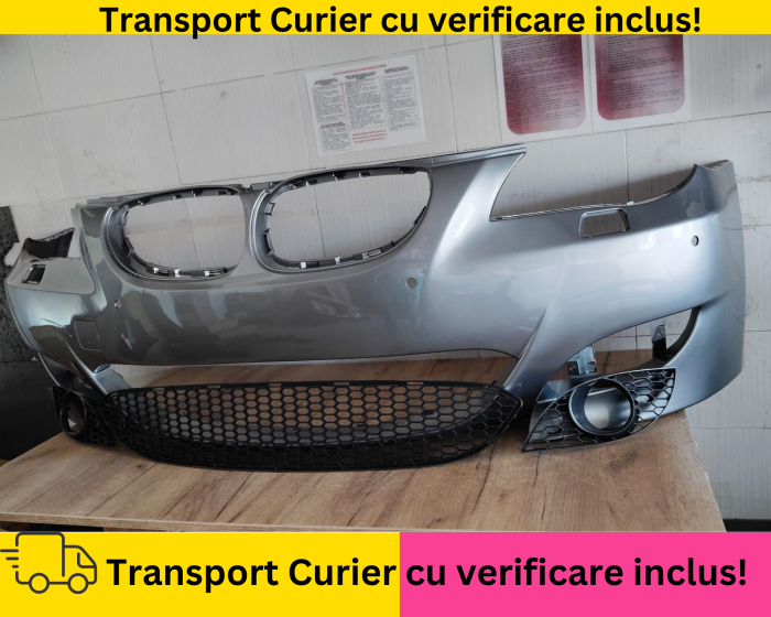 Bara fata Pachet Exterior M-Tech LOOK BMW Seria 5 E60 E61 2003-2010 A52 Gri inchis la culoare VOPSITA [2]