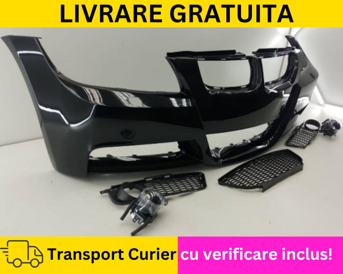 Bara fata + proiectoare ceata Negru 475 Sapphire M-Pachet BMW Seria 3 E90 E91 NFL 2005-2008 VOPSITA Tu alegi culoarea [2]