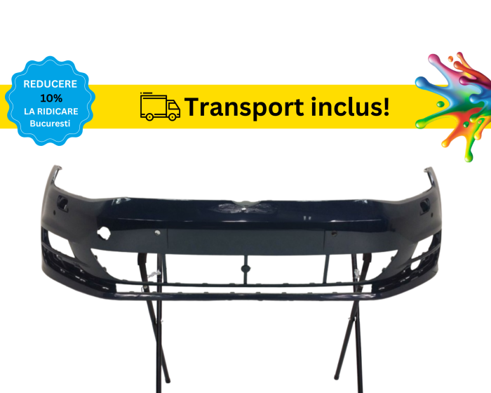 Bara Fata VW Golf 7 VII 2013-2017 CU SPALATOR FAR, SENZORI PARCARE 6X Negru Gri Rosu Albastru Verde Maro vopsita la culoarea masini [2]