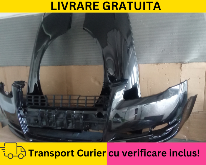 Bara + Aripi fata Audi A4 B7 2004-2007 cu spalator far LZ9Y LY9B Negru lucios la culoare VOPSITE [2]