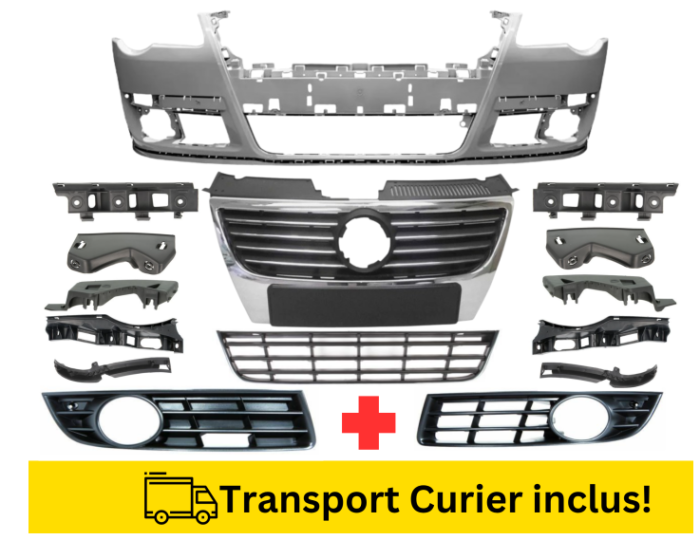 Bara + Grile + suporti fata Negru Gri Maro Alb Bej Albastru Auriu Verde VW Passat B6 2005-2010 VOPSITA TU Alegi culoarea [3]