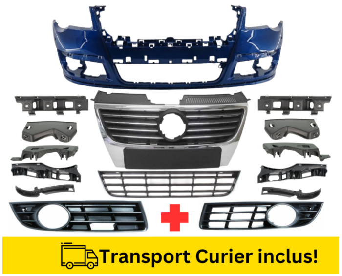 Bara + Grile + suporti fata Negru Gri Maro Alb Bej Albastru Auriu Verde VW Passat B6 2005-2010 VOPSITA TU Alegi culoarea [5]