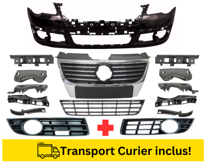 Bara + Grile + suporti fata Negru Gri Maro Alb Bej Albastru Auriu Verde VW Passat B6 2005-2010 VOPSITA TU Alegi culoarea [2]