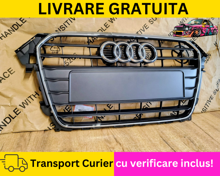 Grila radiator Audi A4 B8.5 Facelift 2011-2015 Originala emblema inclusa [2]