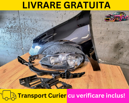Aripa + Far + Suport stanga fata Negru LC9X VW Golf 6 VI Hatchback 2008-2012 VOPSITA Tu alegi culoarea [1]