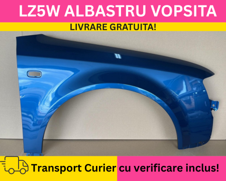 A4 B6 2000-2004 - Aripa fata dreapta Audi A4 B6 2000-2004 Albastru LZ5W VOPSITA