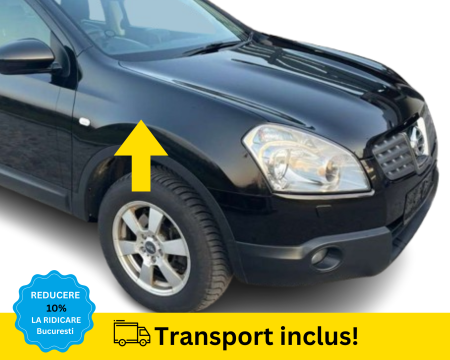 QASHQAI 2007-2013 - Aripa fata dreapta Nissan Qashqai 2007-2010 Negru VOPSITA