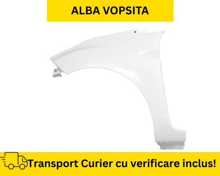 FIESTA MK7 2008-2017 - Aripa stanga fata Ford Fiesta MK7 2013-2017 Frozen White Alba la culoare VOPSITA