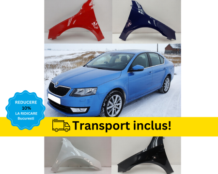OCTAVIA 3 2012-2016 - Aripa fata Skoda Octavia III 3 2012-2016 Negru Gri Albastru Alb Maro Bej vopsita la culoarea masini