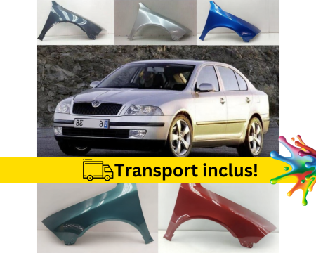 OCTAVIA 2 2004-2008 - Aripa fata Skoda Octavia 2 2004-2008 Negru Gri Albastru Alb Maro Verde vopsita la culoarea masini