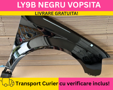 A3 8P 2003-2012 - Aripa fata dreapta Audi A3 8P FSL 2008-2012 LY9B Negru lucios VOPSITA