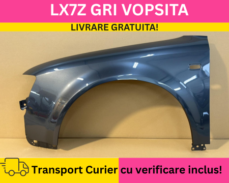 A4 B6 2000-2004 - Aripa fata stanga Audi A4 B6 2000-2004 LX7Z Gri la culoare VOPSITA