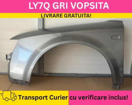 A4 B6 2000-2004 - Aripa fata stanga Audi A4 B6 2000-2004 LY7Q Gri la culoare VOPSITA